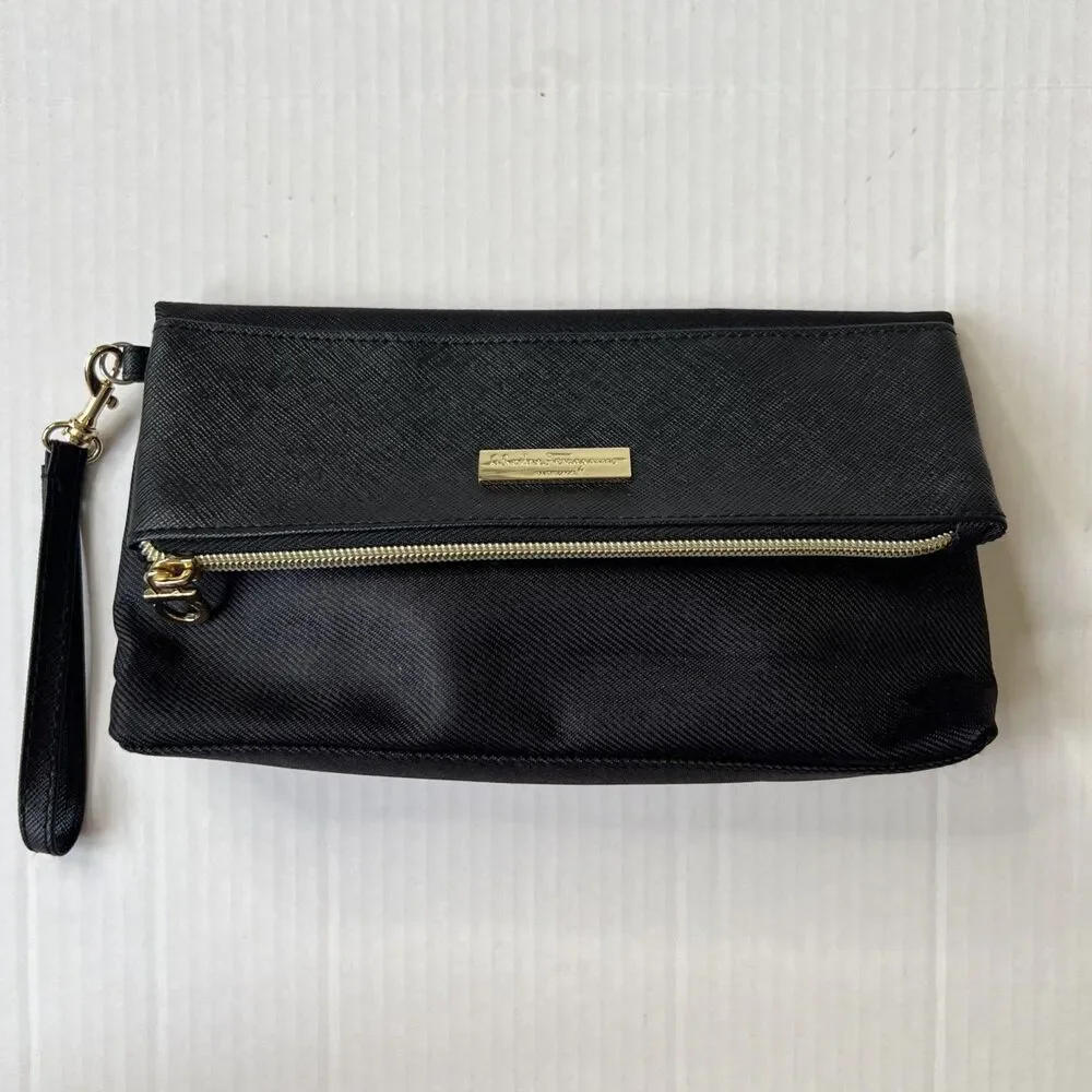 Singapore Airlines Salvatore Ferragamo First Class Amenity Pouch Clutch Black